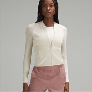 OFFER Lululemon lightweight rib knit jacket size small bone color